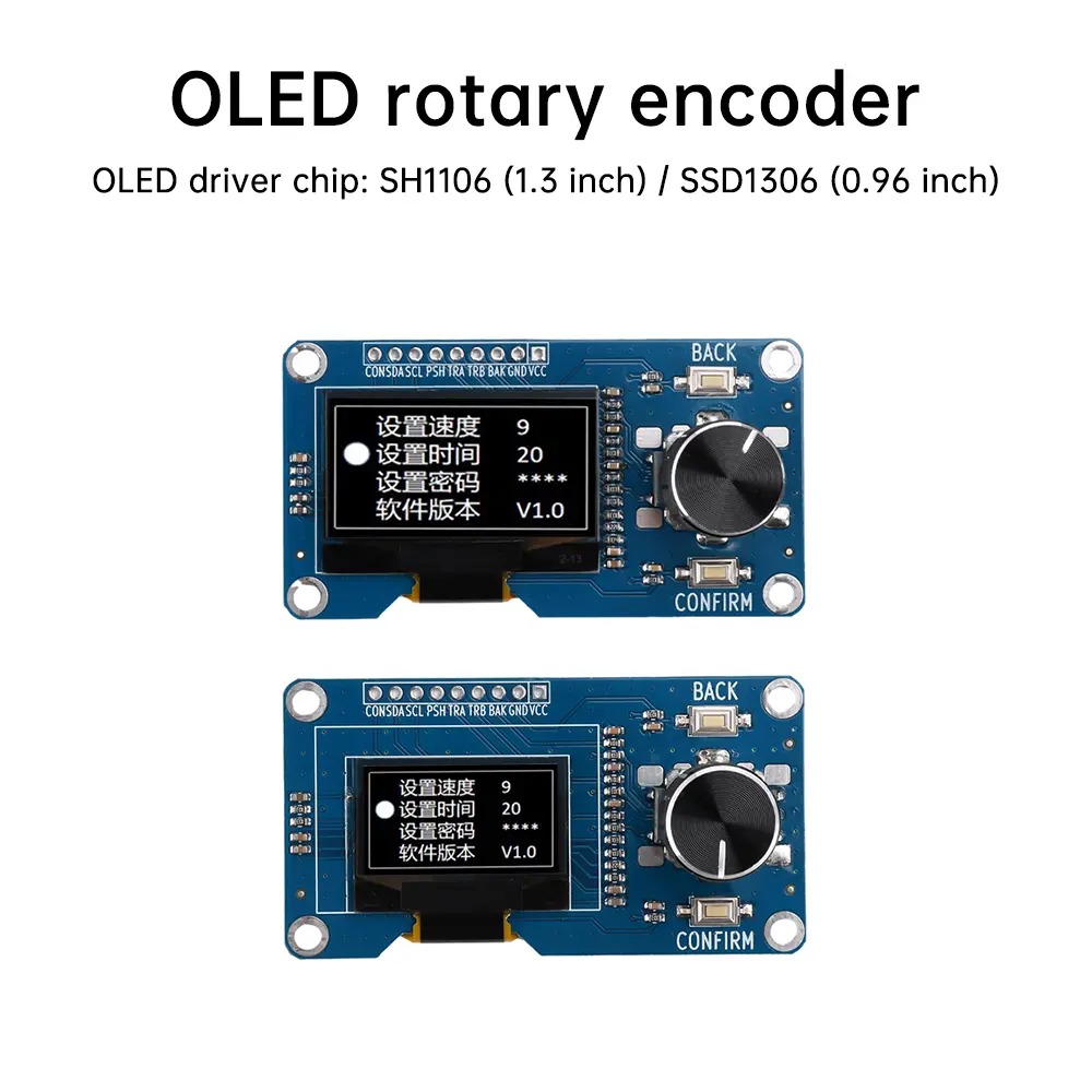 0.96/1.3 Inch OLED Display Screen Combined With EC11 Rotary Encoder Module IIC Interface For Arduino SH1106 SSD1306