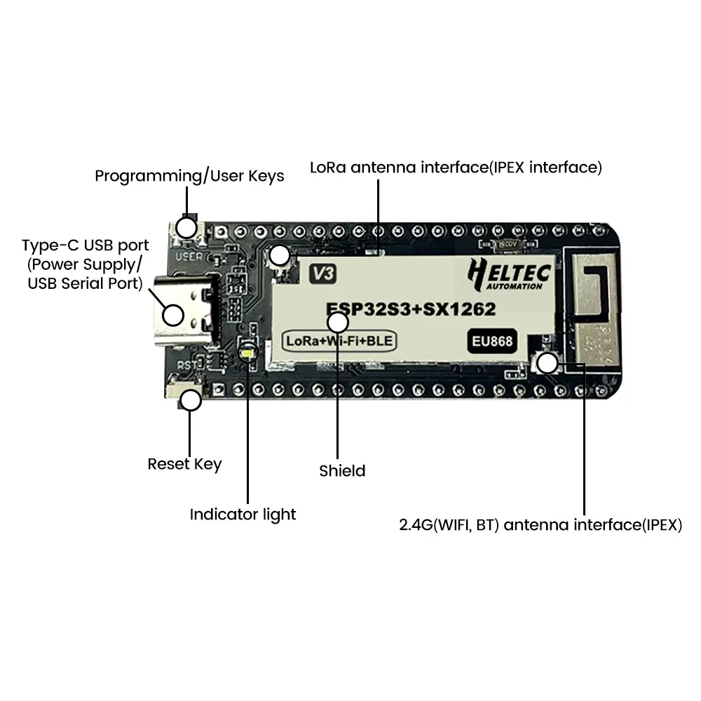 Stick Lite ESP32+LoRa V3 Development Board ESP32-S3FN8 CP2102 SX1262 433-510MHZ 863-928MHZ WiFi Bluetooth Module For Arduino