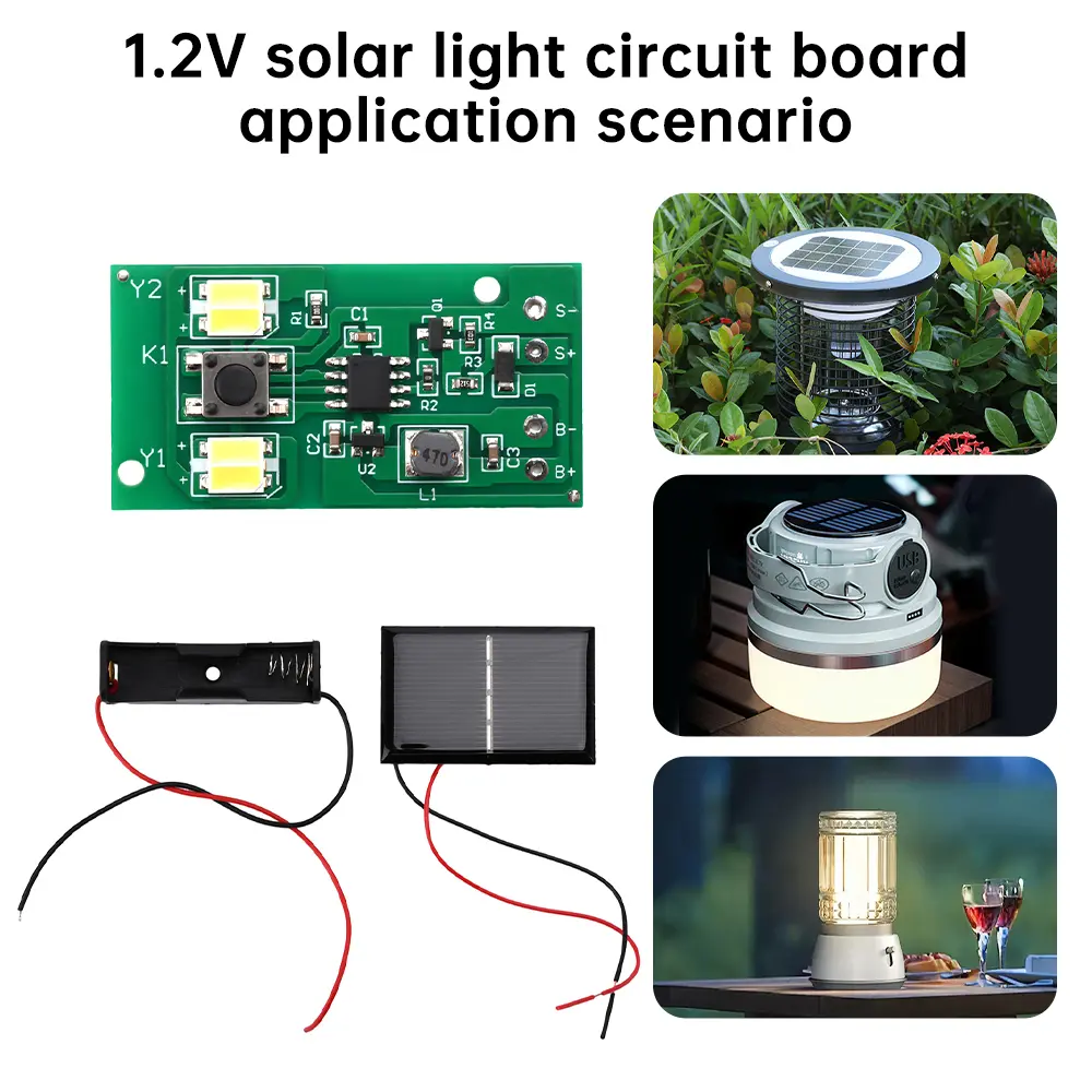 Solar Lamp Circuit Control Board Solar Controller Charging Street Light Switch Circuit Board 8 Lighting Modes for Outdoor Garden