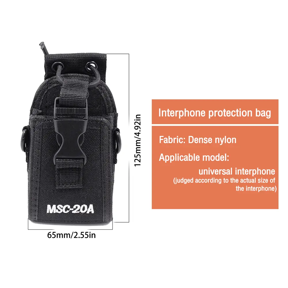 MSC-20A Walkie Talkie Bag Nylon Holster Universal Adjustable Walkie-talkie Protective Cover Interphone Accessories