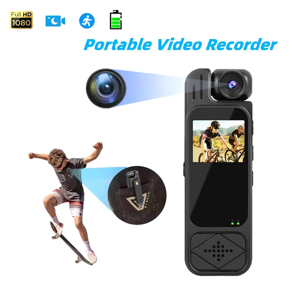Min Camera HD 1080P Sports DV Portable Video Recorder Infrared Night Vision Body Cam Camcorders Site Enforcement Recorder