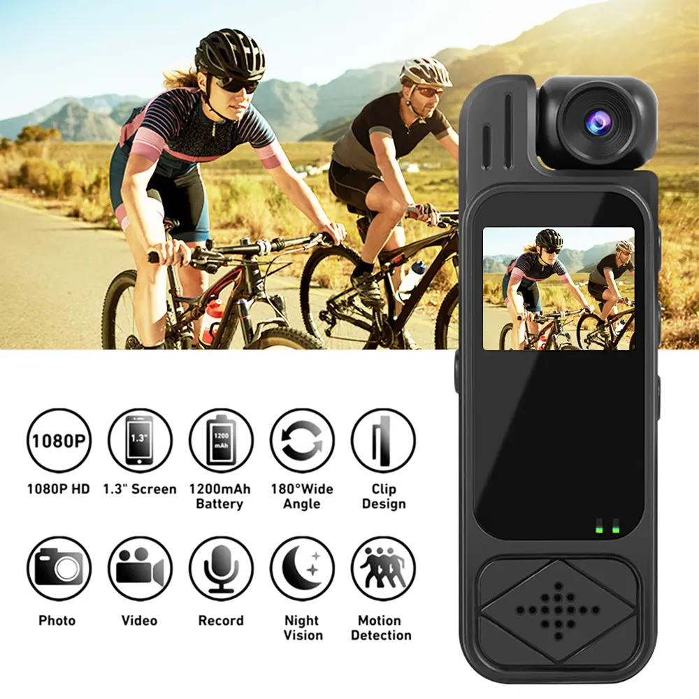 Min Camera HD 1080P Sports DV Portable Video Recorder Infrared Night Vision Body Cam Camcorders Site Enforcement Recorder