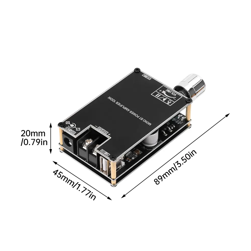 ZK-1001B Mono 100W Bluetooth Audio Amplifier Board TPA3116 TPA3116D2 Sound Amplifier Module Class D AMP Module TWS