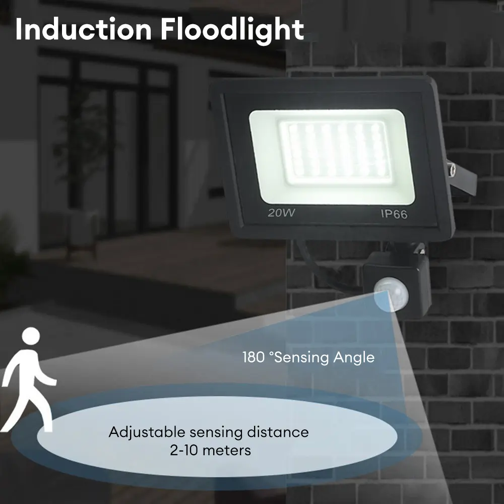 LED PIR Motion Sensor Floodlight 20W 50W Human Presence Sensor Lamp IP66 Waterproof Outdoor Wall Light LED Spotlight For Garden