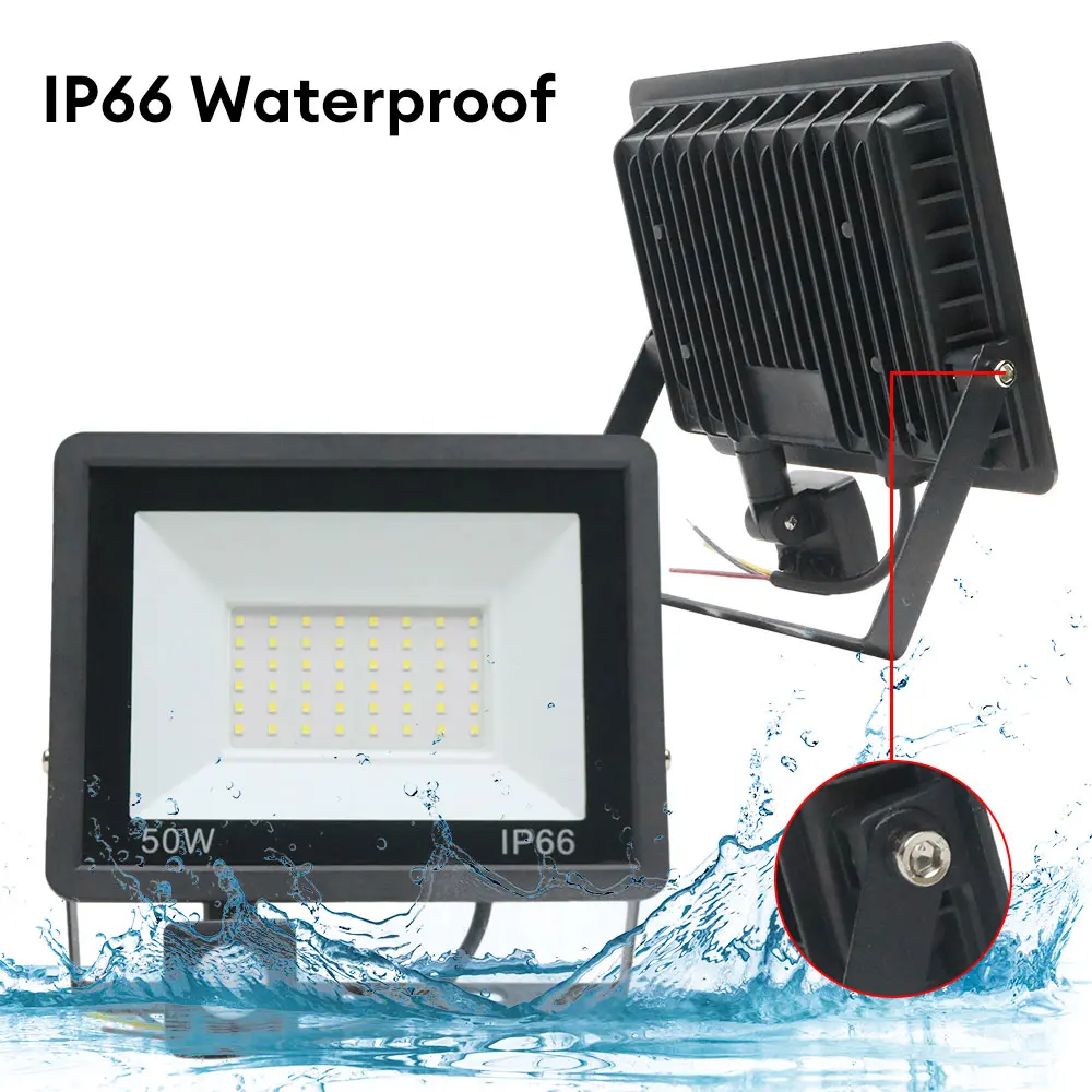 LED PIR Motion Sensor Floodlight 20W 50W Human Presence Sensor Lamp IP66 Waterproof Outdoor Wall Light LED Spotlight For Garden