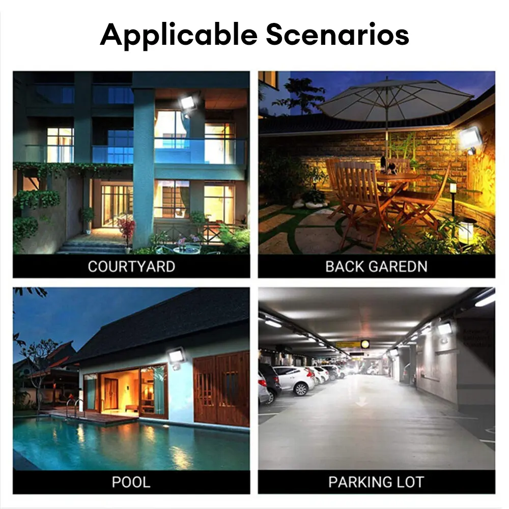 LED PIR Motion Sensor Floodlight 20W 50W Human Presence Sensor Lamp IP66 Waterproof Outdoor Wall Light LED Spotlight For Garden