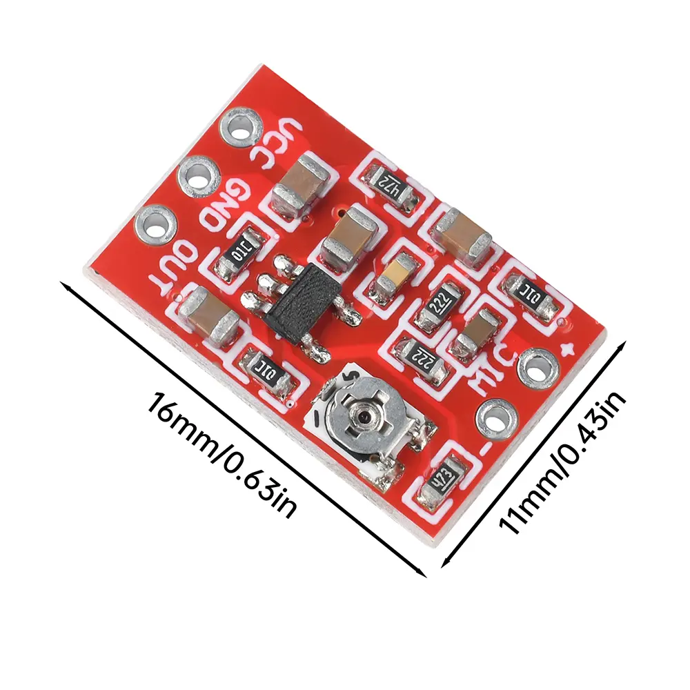 Electret Microphone Preamplifier Module 5-30dB Adjustable Gain Mic Front-end Module Low Noise Pickup Module DC 3-5V