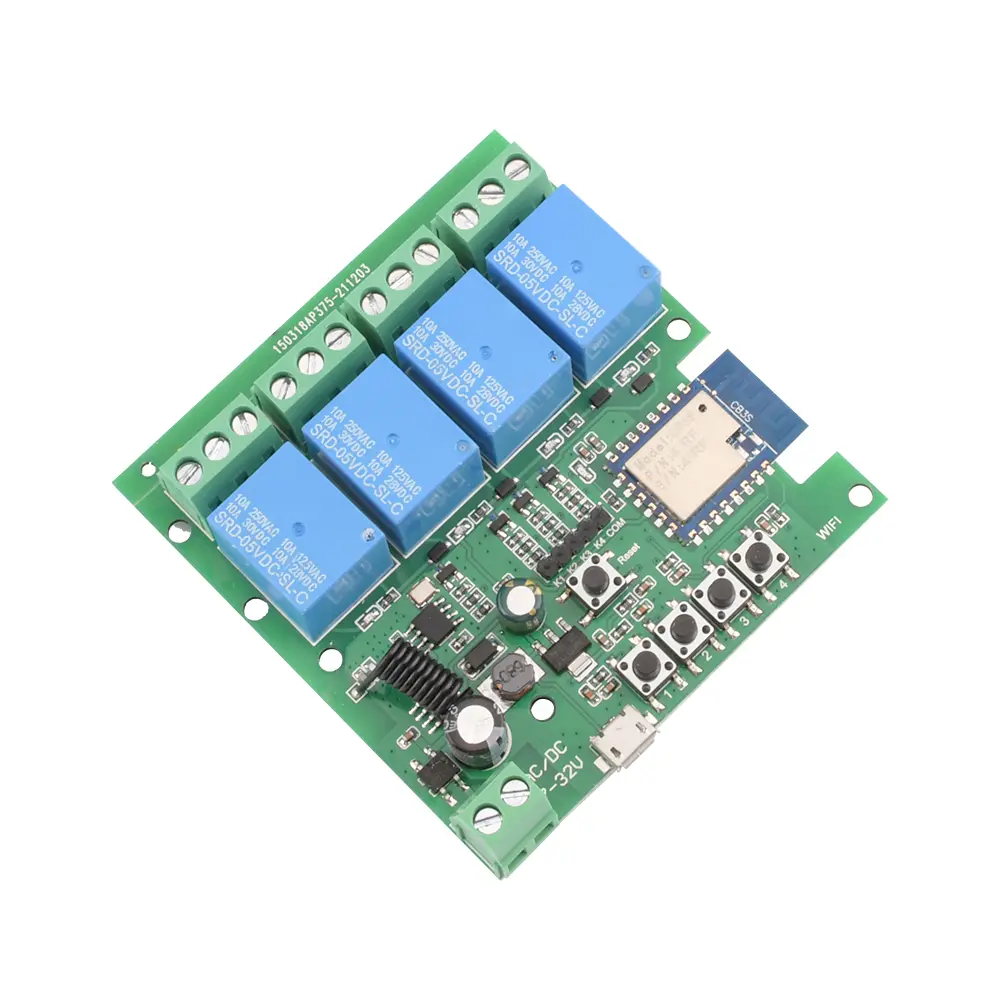 Tuya 1/2/4 Way WiFi Remote Control Relay Switch Module 433MHZ RF Receiver DC7-32V USB 5V Smart Home Smart Life Garage Universal