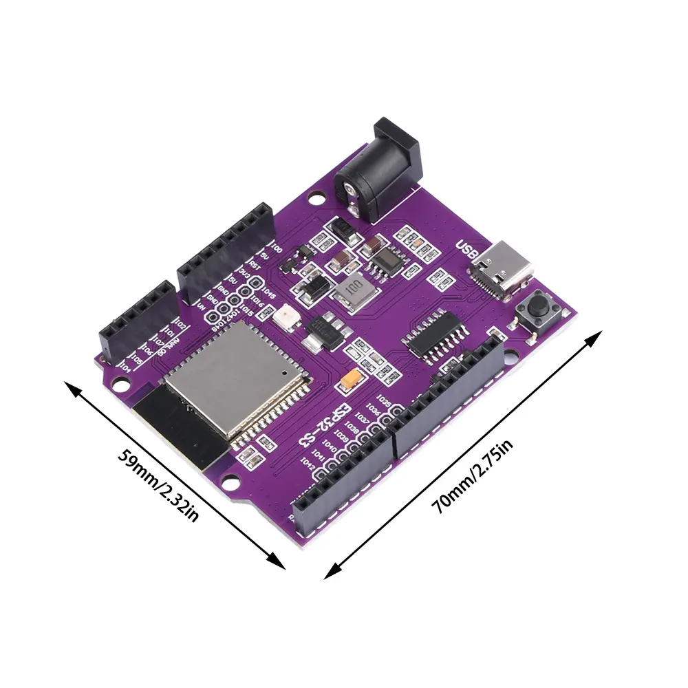 ESP32-S3 ESP32-S3-WROOM-1-N8R2 ESP32-S3-WROOM-1-N16R8 Development Board WiFi Bluetooth For UNO Compatible DevKitC-1 Type-C USB