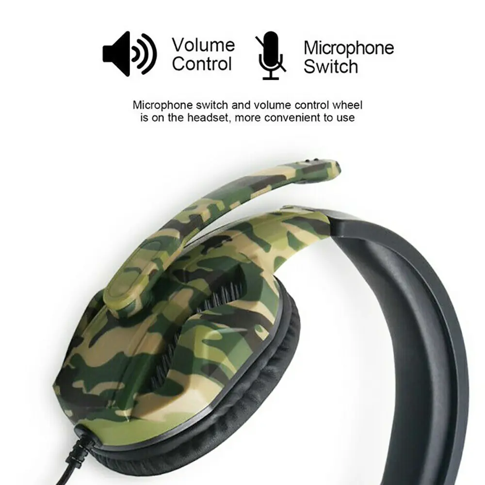 Wired Gaming Headphones With Microphone For Computer PS4 PS5 Xbox Bass Stereo Game Headset 3.5MM Earphones For PC Mobile Phone