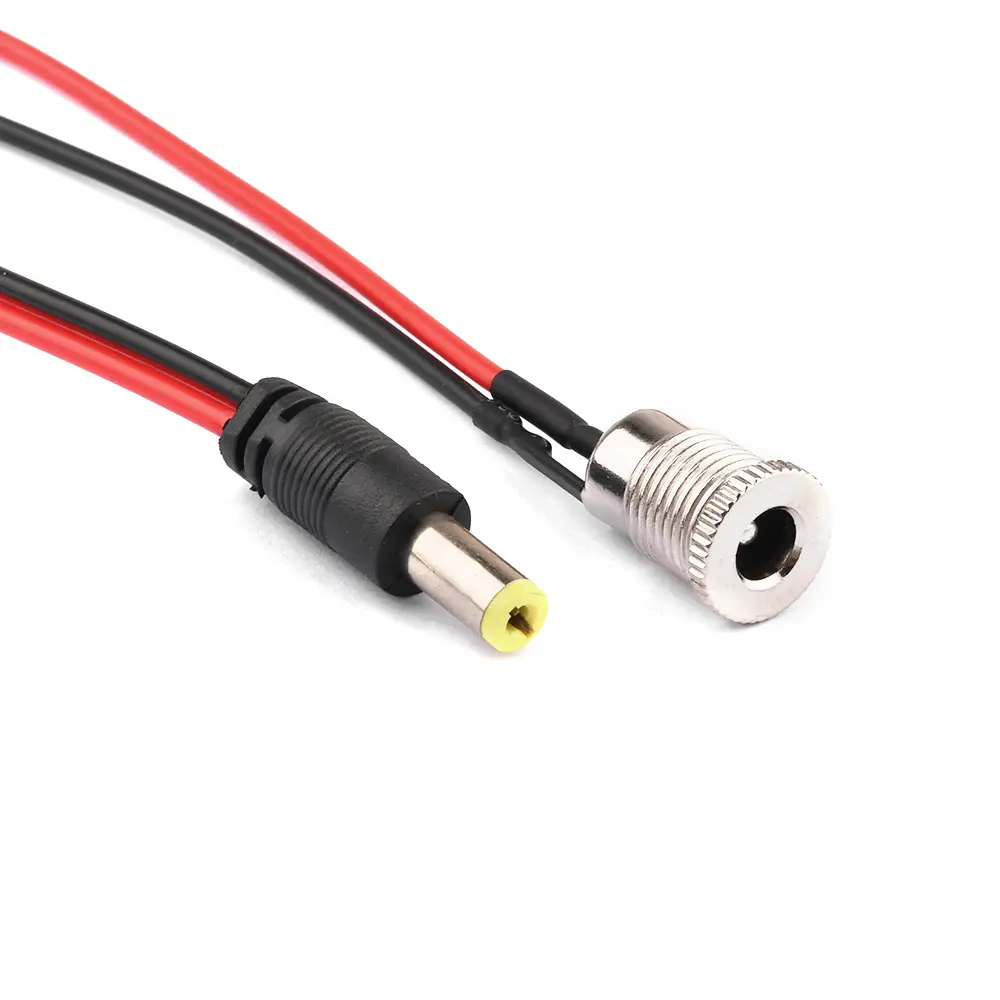 DC Power Cable 12V 5A Plugs Male Female Connectors for CCTV Security Camera Pigtail Power Adapter Connectors 5.5mm x 2.1mm