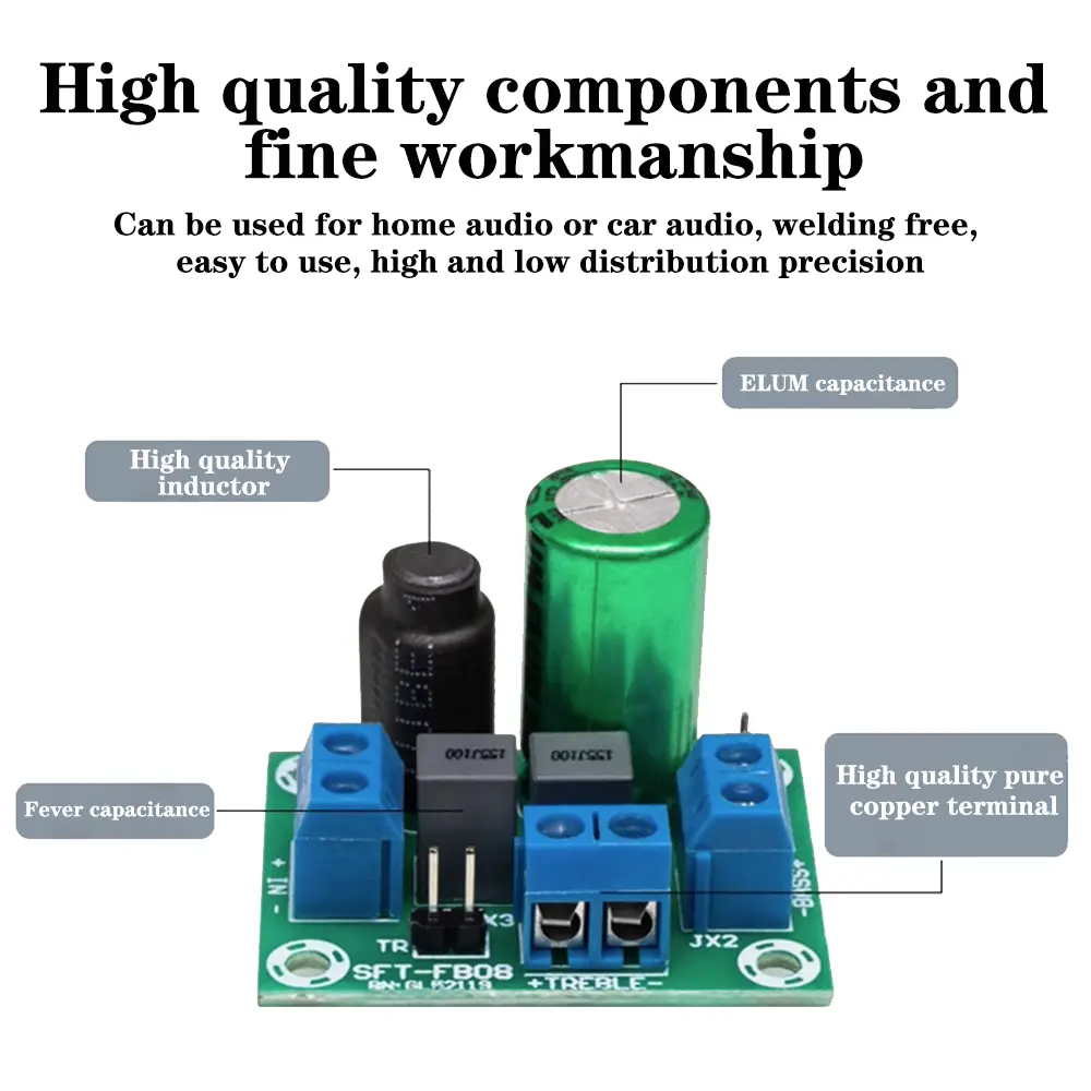 Adjustable Two Way Crossover HIFI Speaker High And Low Frequency Car Tweeter Bass Audio Speaker Divider Filter DIY Home