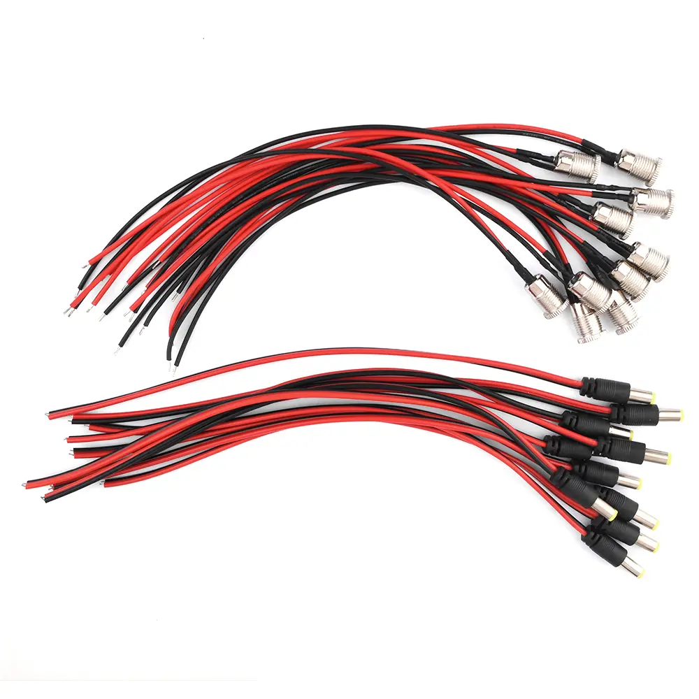 DC Power Cable 12V 5A Plugs Male Female Connectors for CCTV Security Camera Pigtail Power Adapter Connectors 5.5mm x 2.1mm