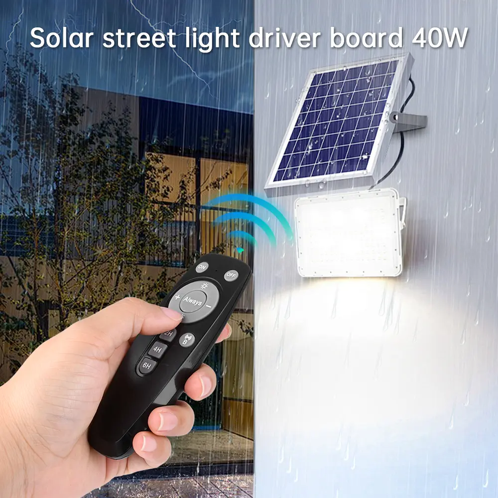 40W Radar Human Body Sensing Solar Light Circuit Board Light Controlled Induction Solar Street Lamp Driver Board 3.2V3.7V
