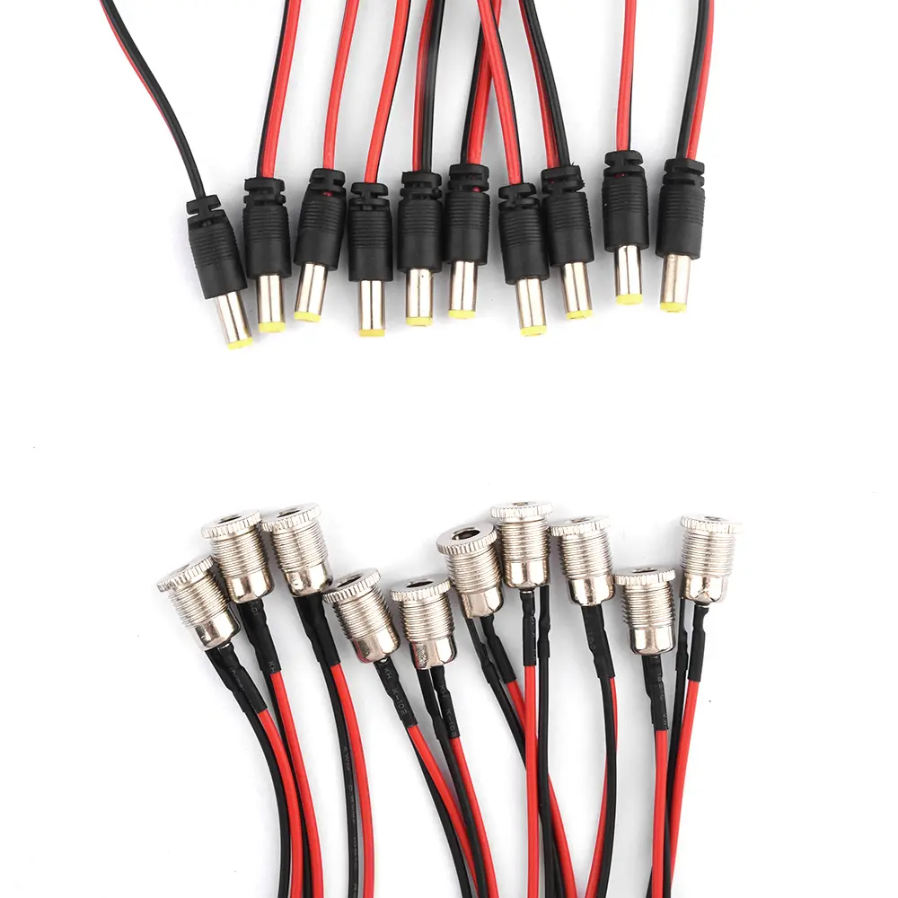 DC Power Cable 12V 5A Plugs Male Female Connectors for CCTV Security Camera Pigtail Power Adapter Connectors 5.5mm x 2.1mm