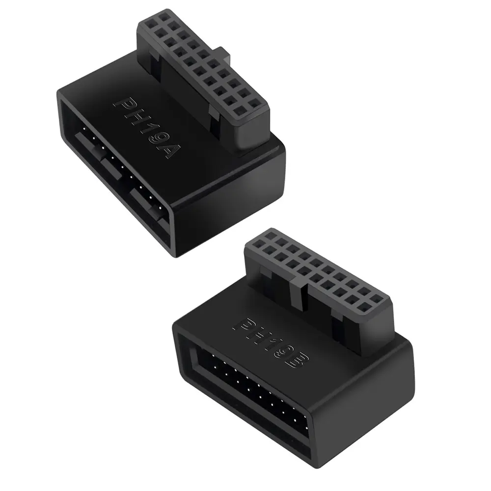 2PC PH19A PH19B USB 3.0 19 Pin 90 Degree Computer Converter Desktop Computer Motherboard Adapter Converter Computers Accessories