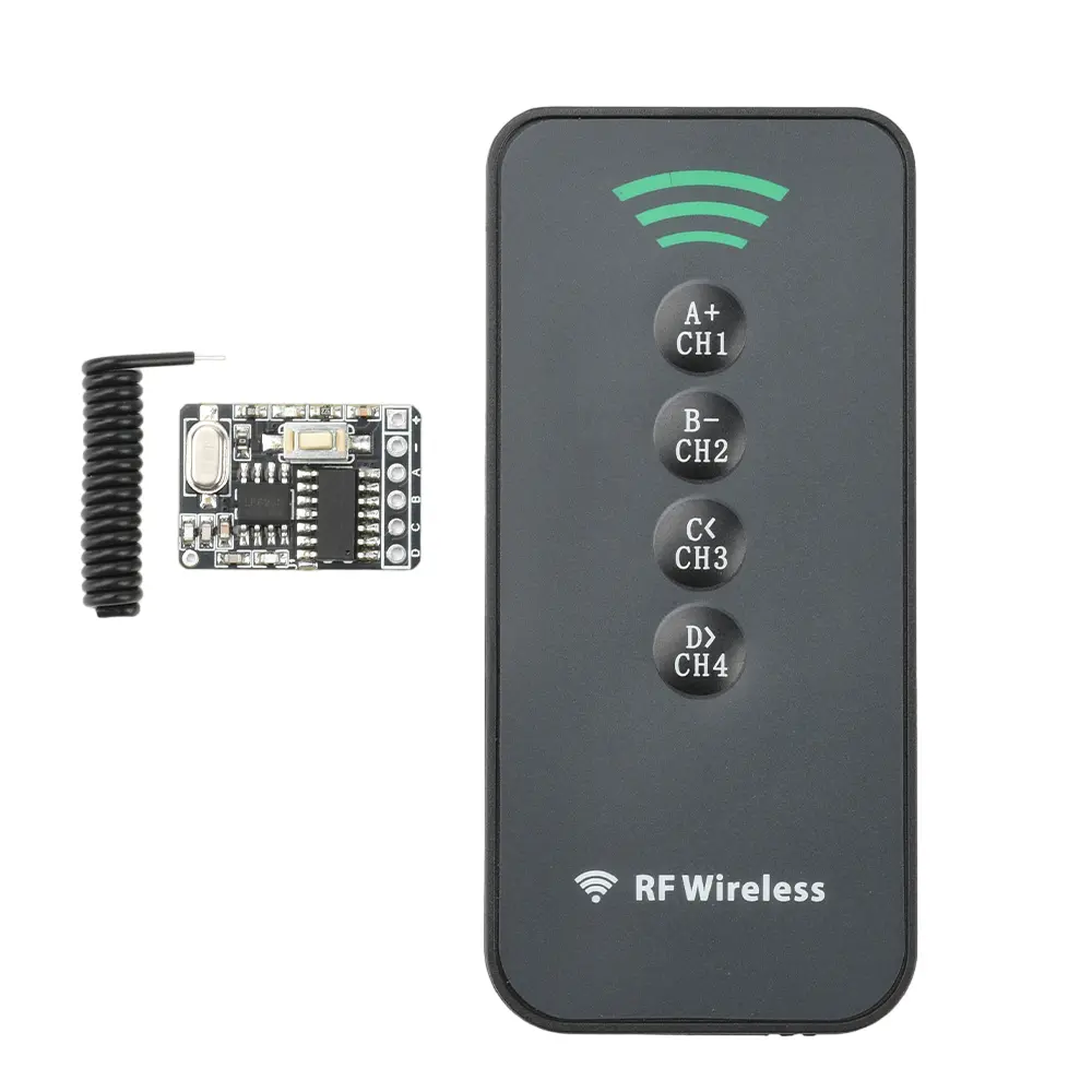 4 Channel 433Mhz Wireless Remote Control Switch RF Learning Code Receiver Module DC 3-5V 4CH Jogging Self-locking Interlock