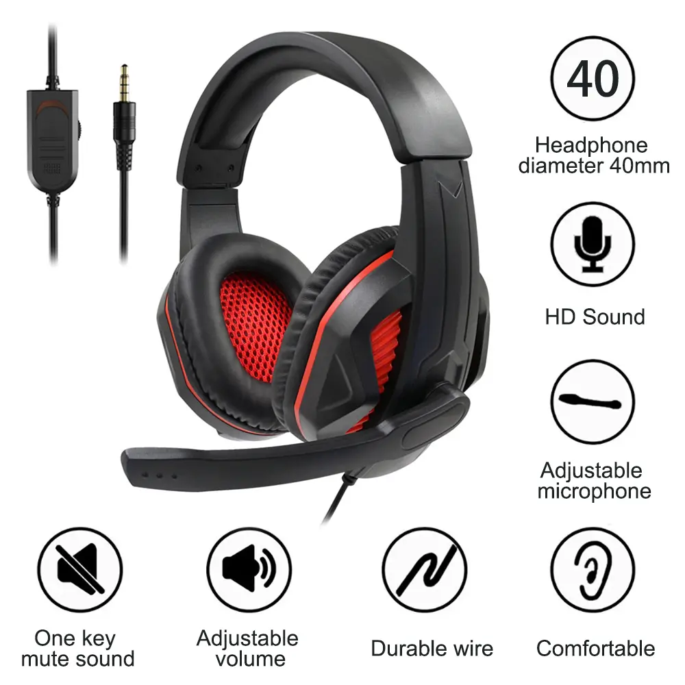 Aideepen Game Headsets Noise Reduction Headphones Subwoofer Stereo Sound Earphones With Microphone Earphone For Xbox One PS4 PS5