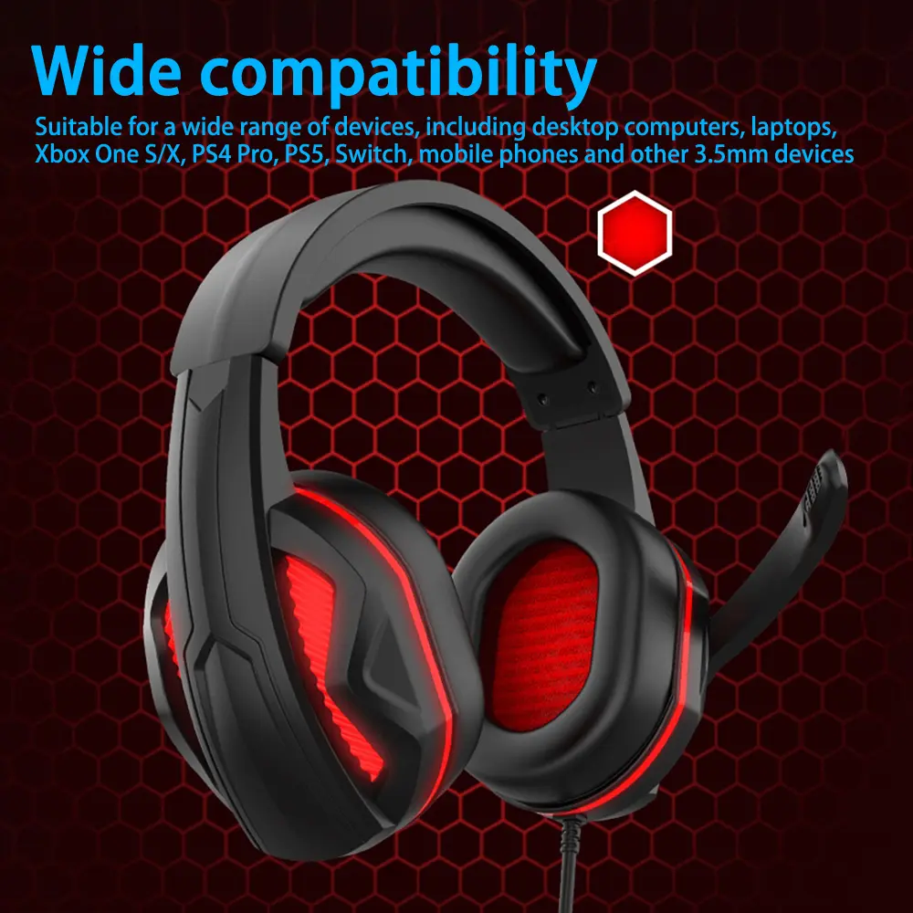Aideepen Game Headsets Noise Reduction Headphones Subwoofer Stereo Sound Earphones With Microphone Earphone For Xbox One PS4 PS5