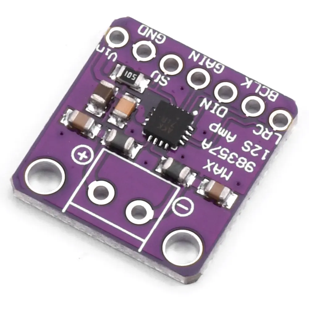 2PCS MAX98357 I2S 1.8/3.2W Audio Amplifier Module DC 2.5-5.5V Unfiltered Class D Power Amplifier Board For Raspberry Pi Arduino
