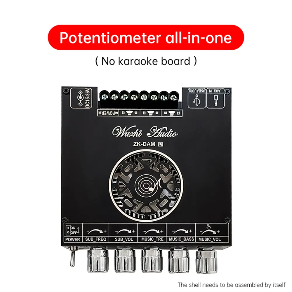 ZK-DAM 220W*2+350W 2.1 Channel Bluetooth Digital Power Amplifier Board TPA3251D2 Subwoofer Bass Tone Audio AMP Module High Power