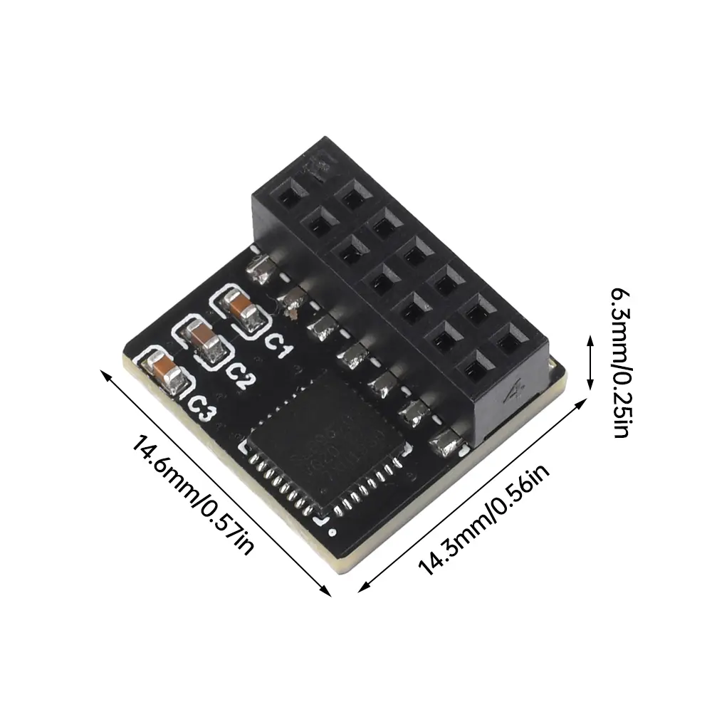 TPM 2.0 SPI Parallel Encryption Safety Module 14 Pin SPI Remote Card Board Encryption Security Board for ASUS Motherboard TPM2.0