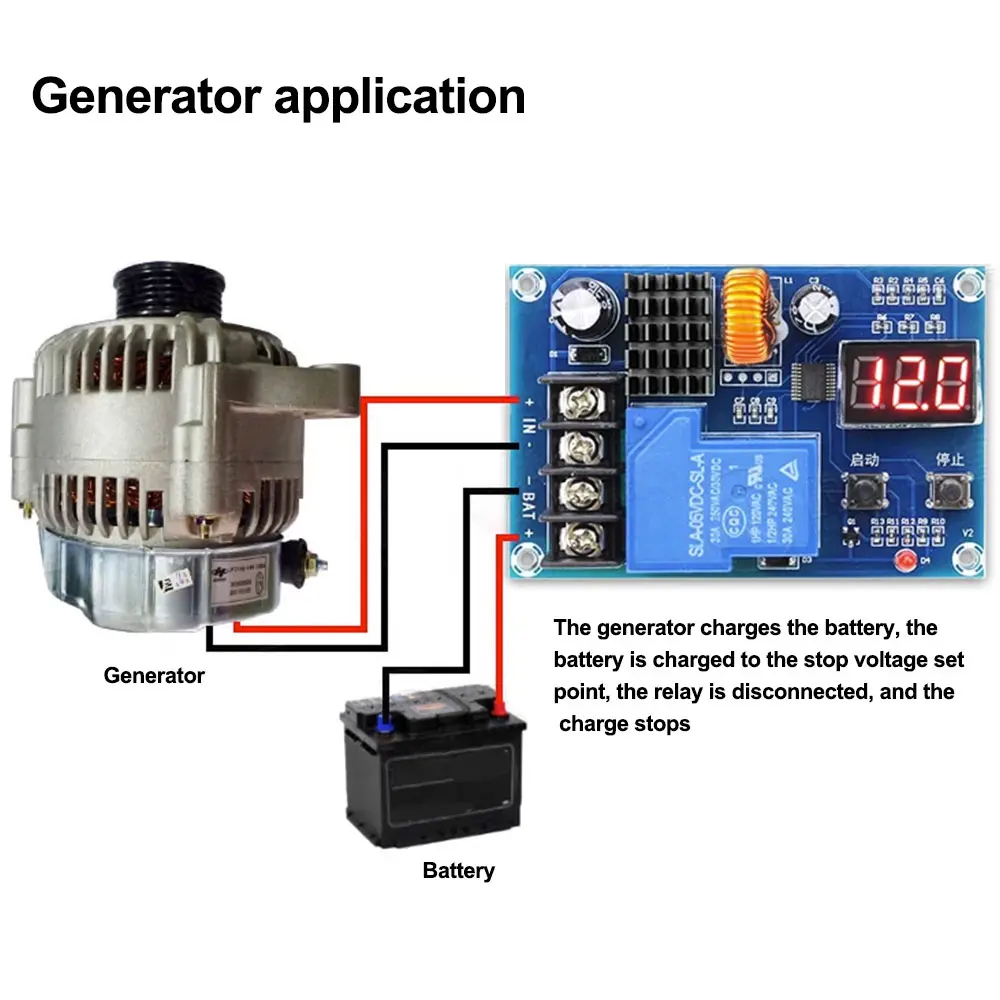 XH-M604 18650 Lithium Battery Charging Control Board DC 6-60V Li-ion Lead Acid Battery Charging Control Switch Protection Board