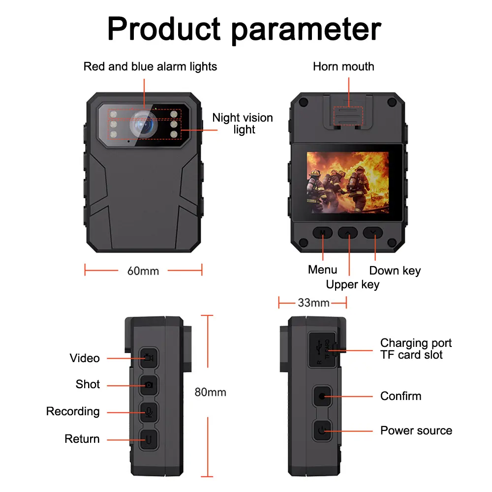 2K/4K/1080P Mini Digital Camera Sports DV DVR Body Cam Video Recorder Site Enforcement Recorder Camcorders