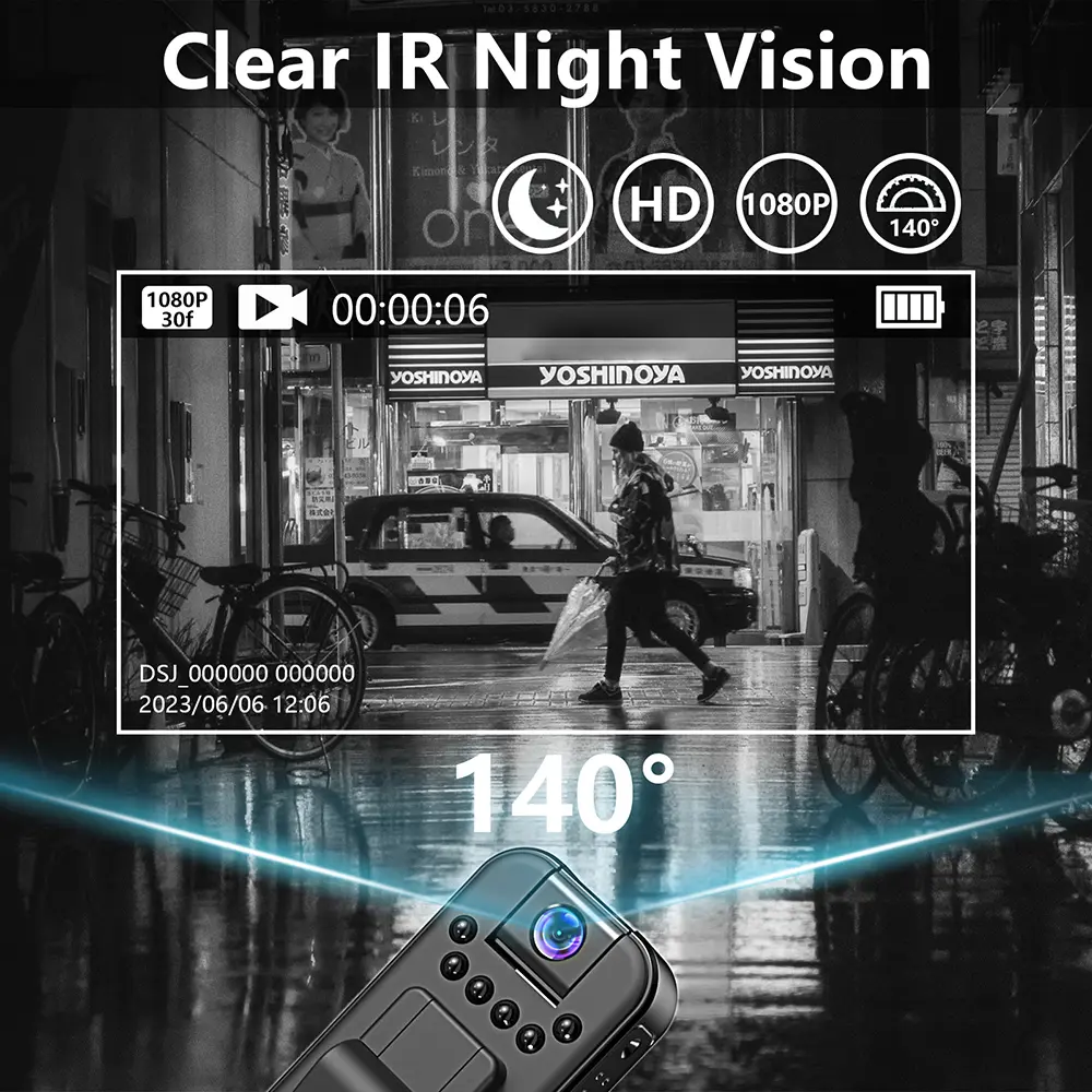HD 1080P Mini WiFi Camera Portable Digital Video Recorder Infrared Night Vision Motion Camcorder 500W One Click Recording Cam