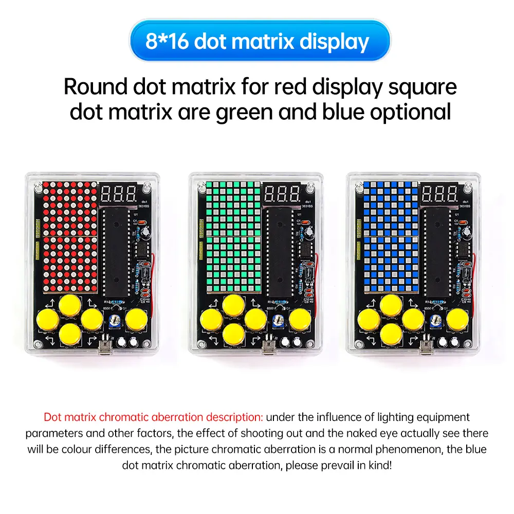 DIY Pixel Game Console Production Kit DIY 51 Single-chip Children Game kit Classic Game Soldering Electronic Machine Game Set