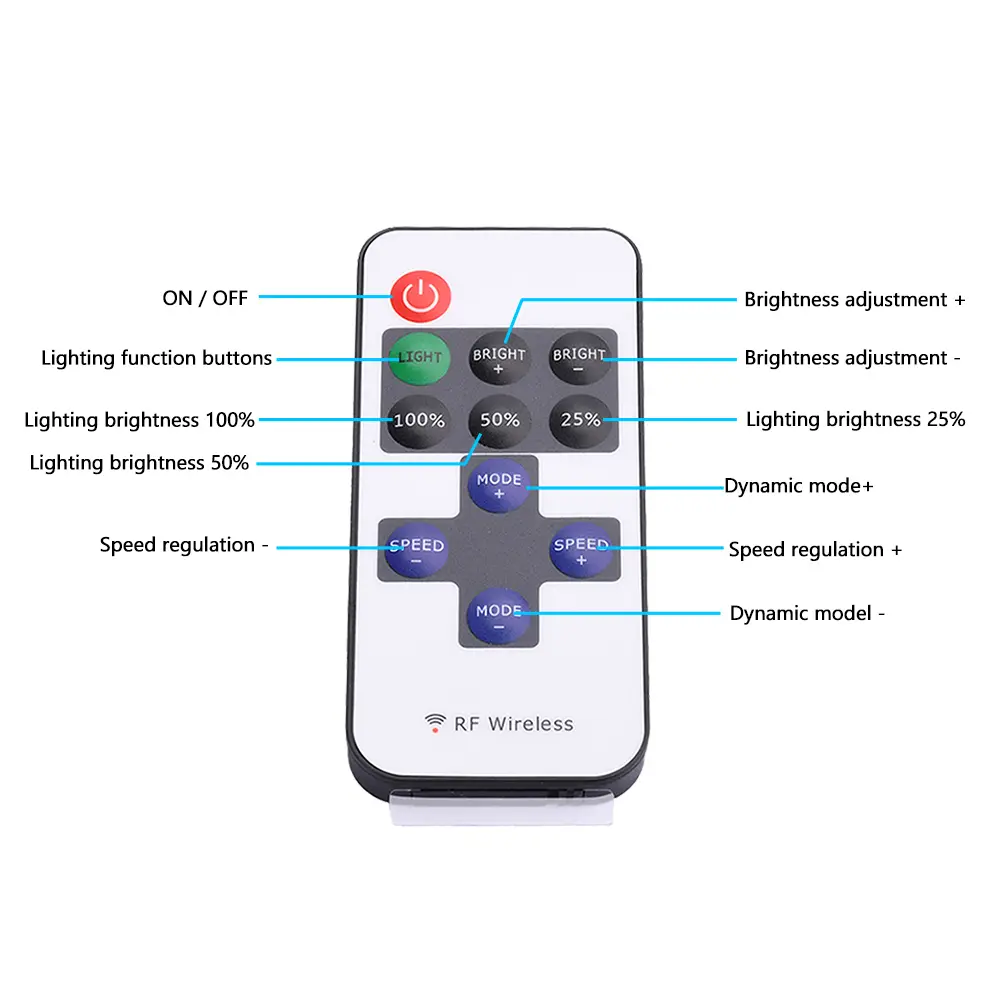 Mini 9/11 Channels Dimmer Controller DC 5-24V Wireless RF LED Remote Control 433.92 MHz Dimming Controller For LED Light Strip