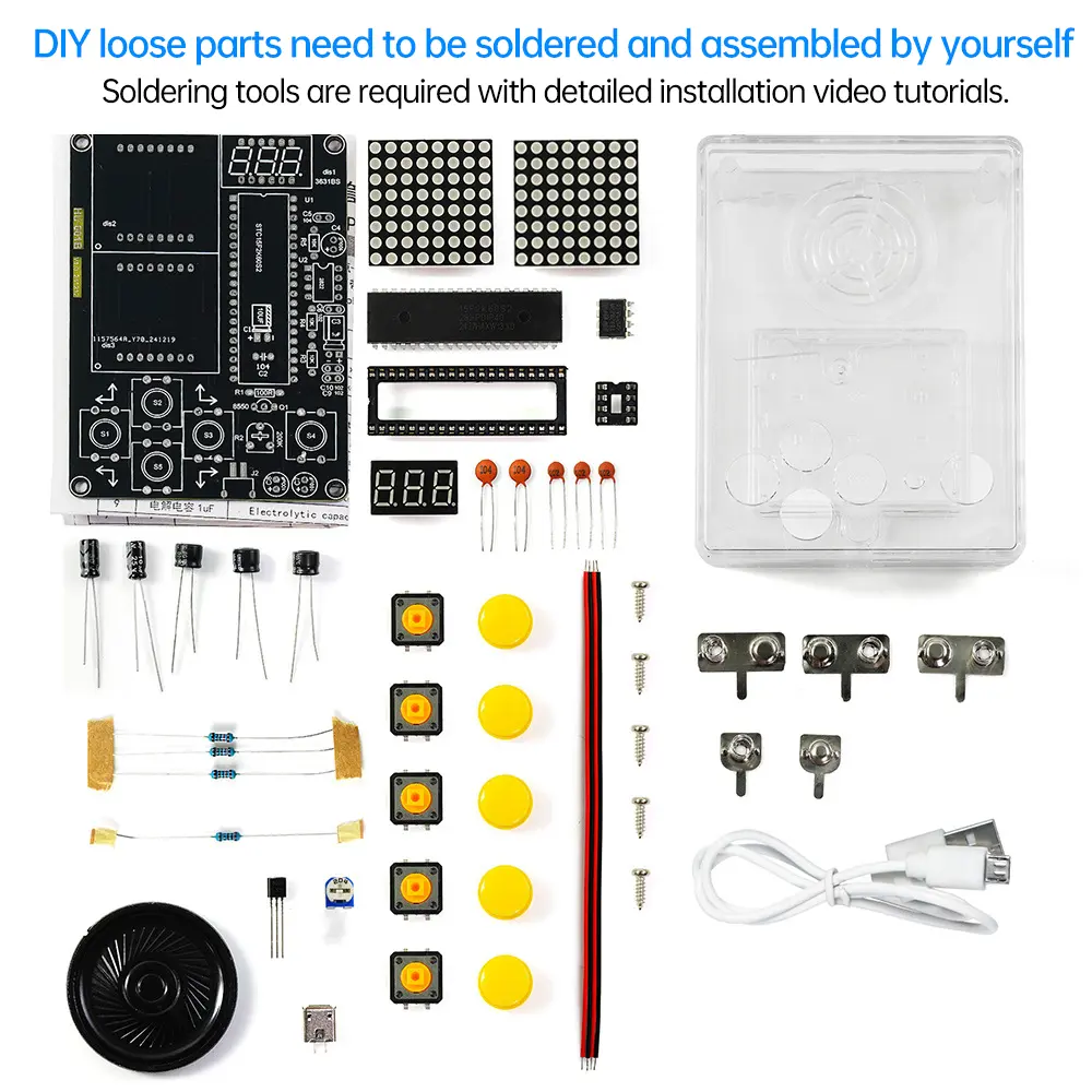 DIY Pixel Game Console Production Kit DIY 51 Single-chip Children Game kit Classic Game Soldering Electronic Machine Game Set