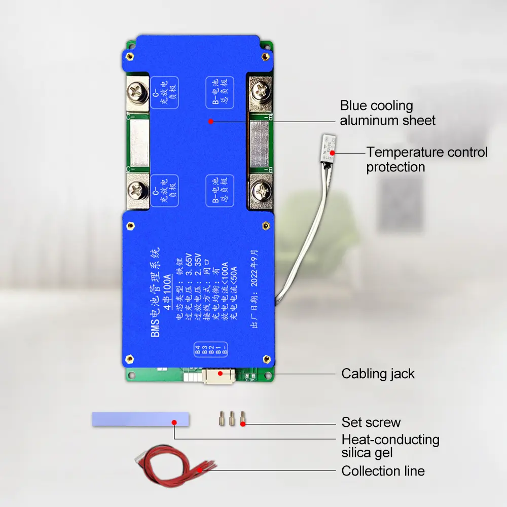 BMS 8S 100A 24V LiFePO4 Battery Protection Board BMS Iron Phosphate LFP Board Charging Controller with Balancing Function