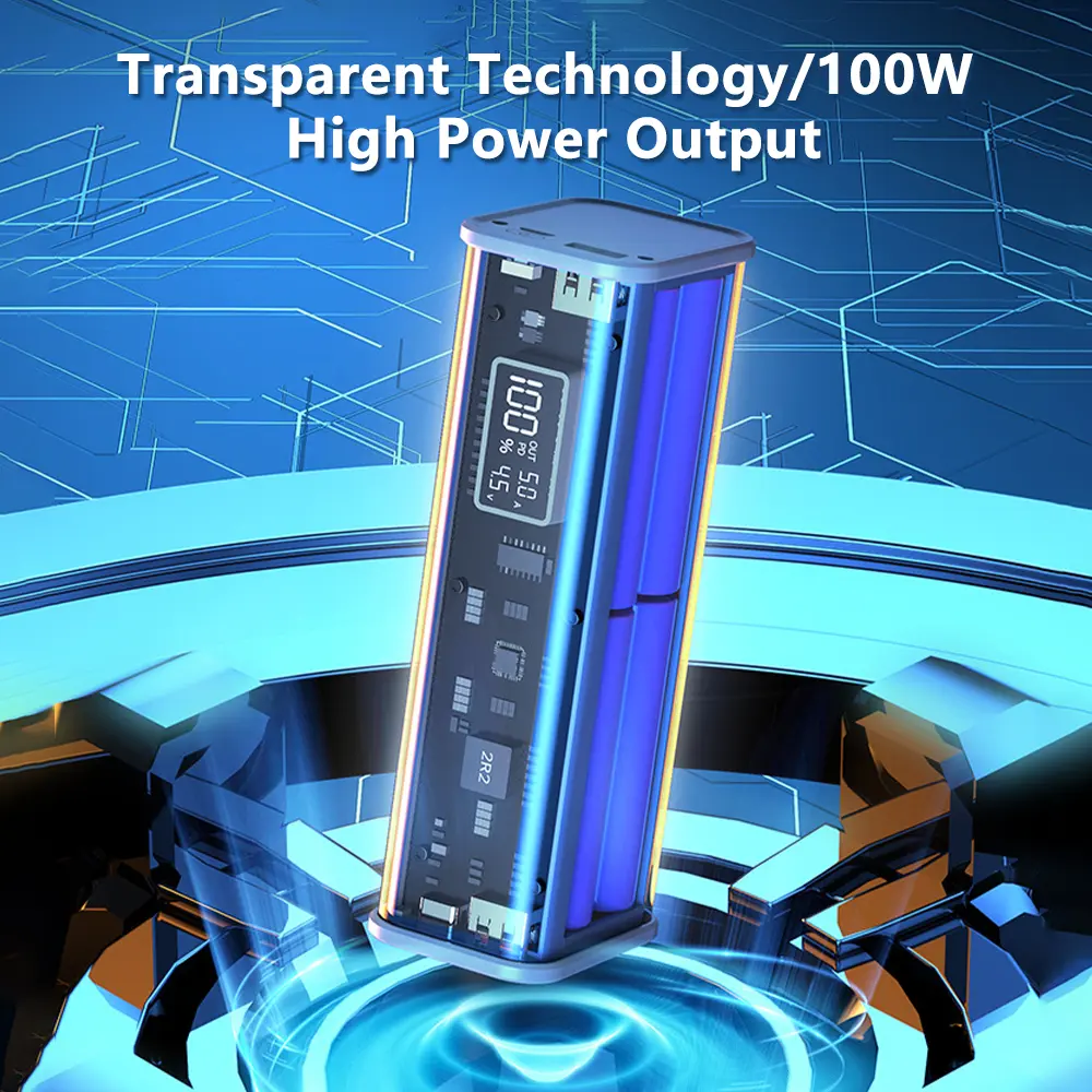 DIY 18650*8 Power Bank Case 100W PD 22.5W Powerbank Charger Housing Fast Charging Battery Storage Box Micro Type-C 18650 Holder