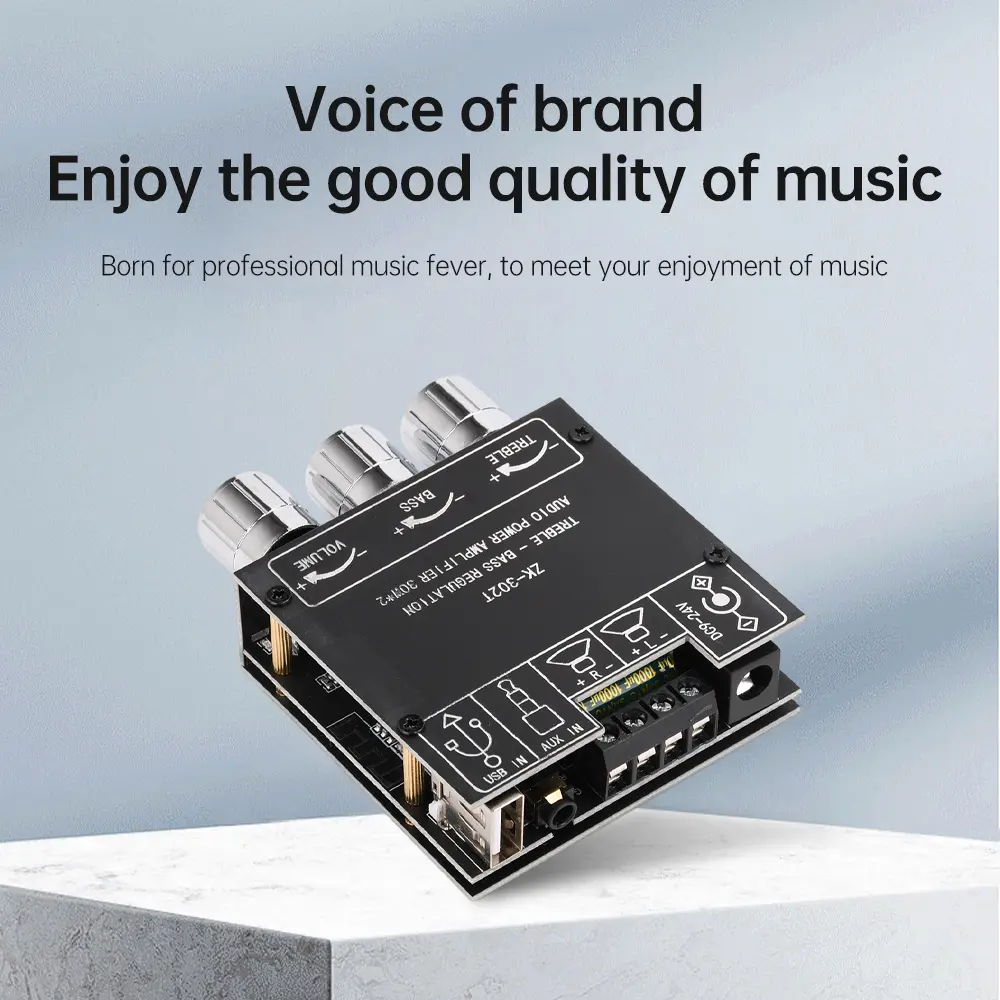 ZK-302T Bluetooth Digital Sound Power Amplifier Board 2.0 Stereo Dual Channel 30W+30W With High/Low Tone Support APP Audio AMP