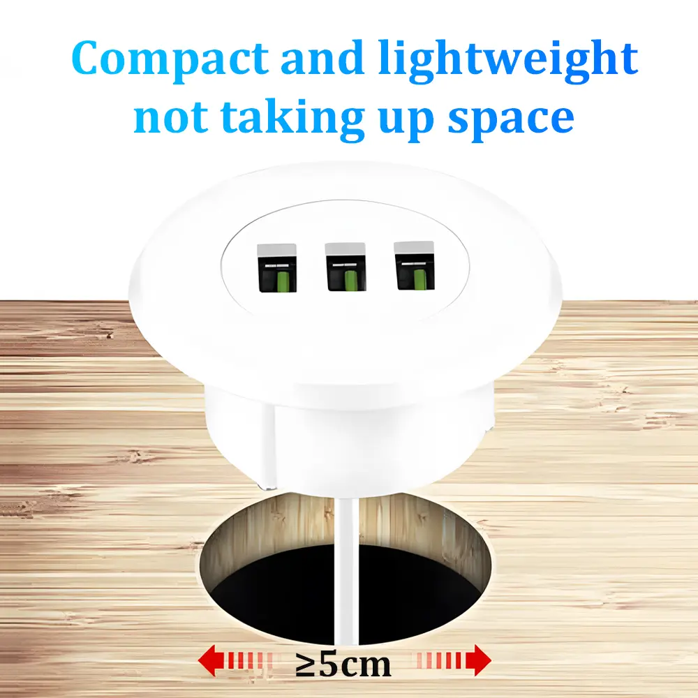 Multi Port USB Desktop Embedded Charger For Mobile Phone 3 In 1 USB HUB Computer Desk One Drag Three Data Line Splitter Charging
