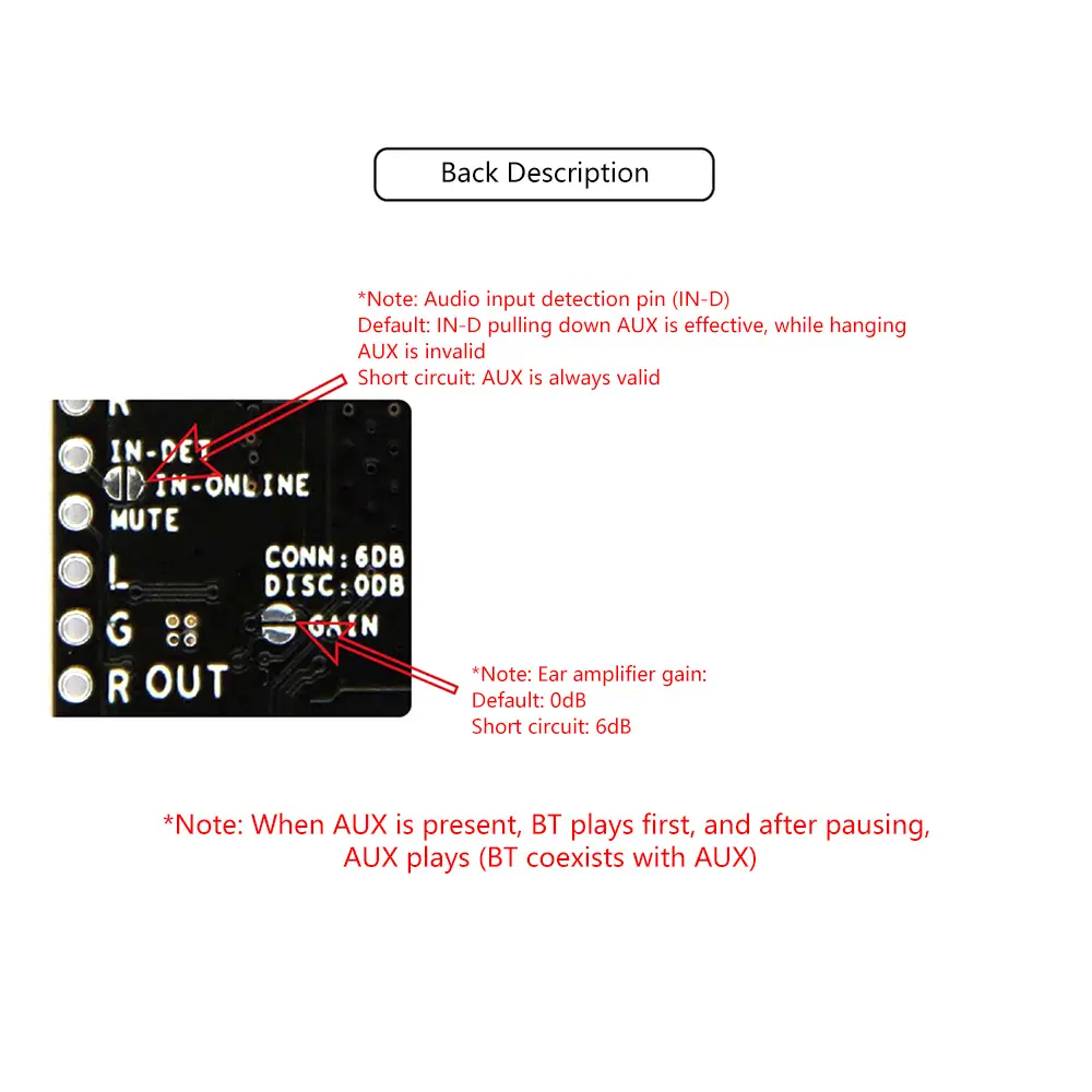 QCC3031 Bluetooth 5.1 Receiving Module Support APP Name Change Match Password EQ Board APTXHD with AUX Audio Input
