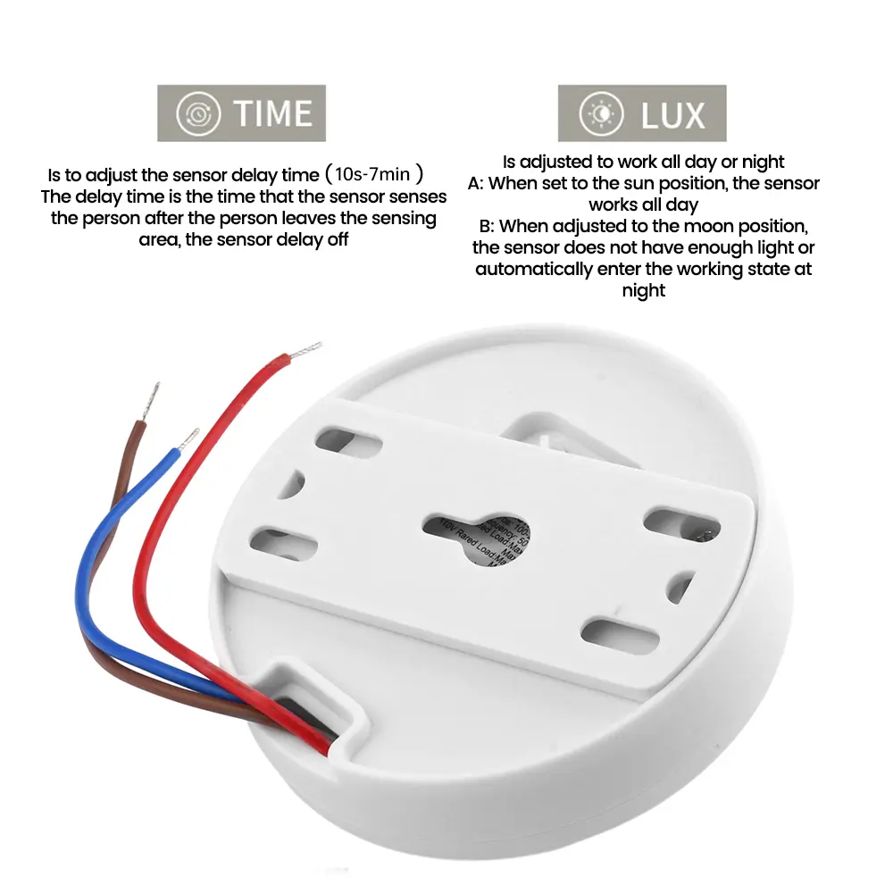 AC85-265V Intelligent Human Infrared Sensor Switch Ceiling Sensor Switch for Ceiling 360℃ Motion Sensor Light Switch 1