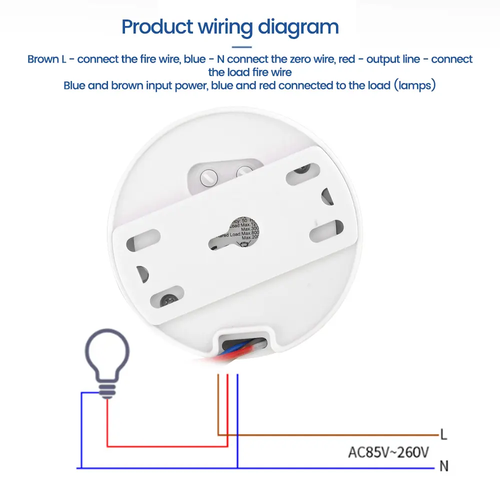 AC85-265V Intelligent Human Infrared Sensor Switch Ceiling Sensor Switch for Ceiling 360℃ Motion Sensor Light Switch 1