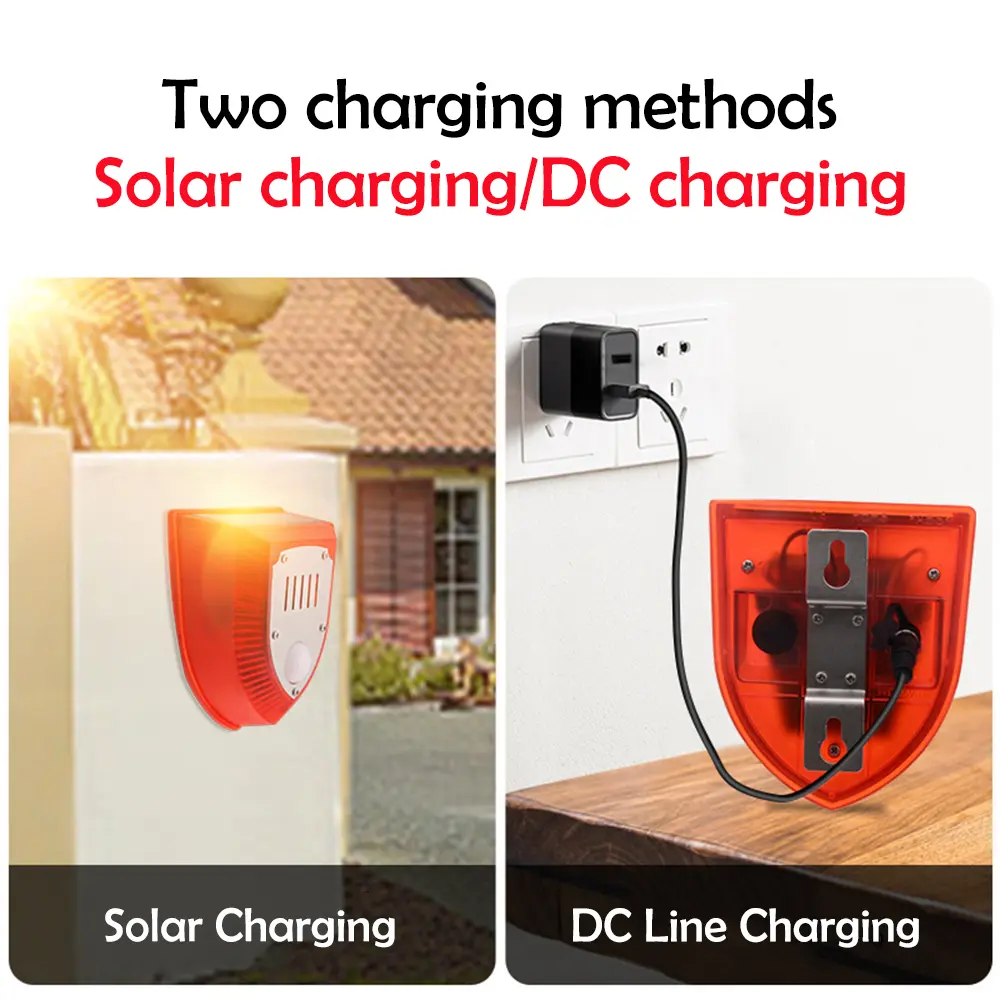 Animal Repellent Drive Animal Presence Infrared Induction Detector Fixed Time Alarm Light Solar Alarm Solar/DC Charging