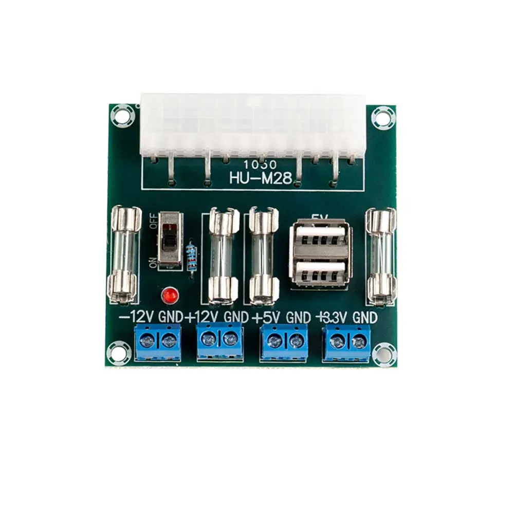 HU-M28 Desktop PC Power ATX Transfer Board HU M28W ATX Adapter Board Lead-Out Module Power Supply Output Terminal 5A USB