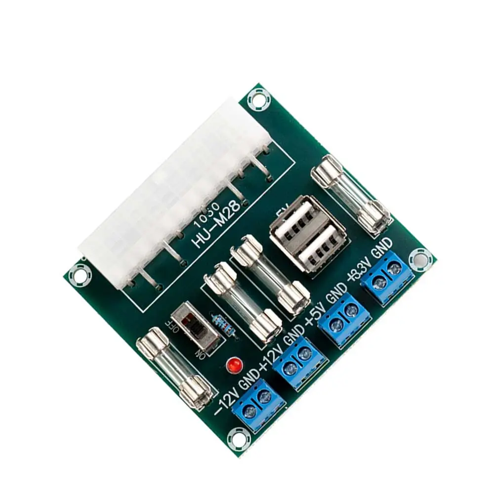 HU-M28 Desktop PC Power ATX Transfer Board HU M28W ATX Adapter Board Lead-Out Module Power Supply Output Terminal 5A USB