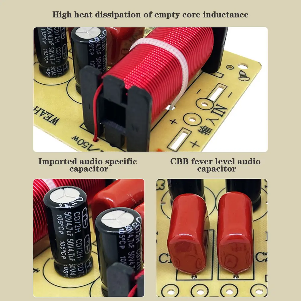 3 Way 150W Hi-Fi Audio Speaker Crossover Treble Midrange Bass Independent Crossover Home Speakers Filter Frequency Divider