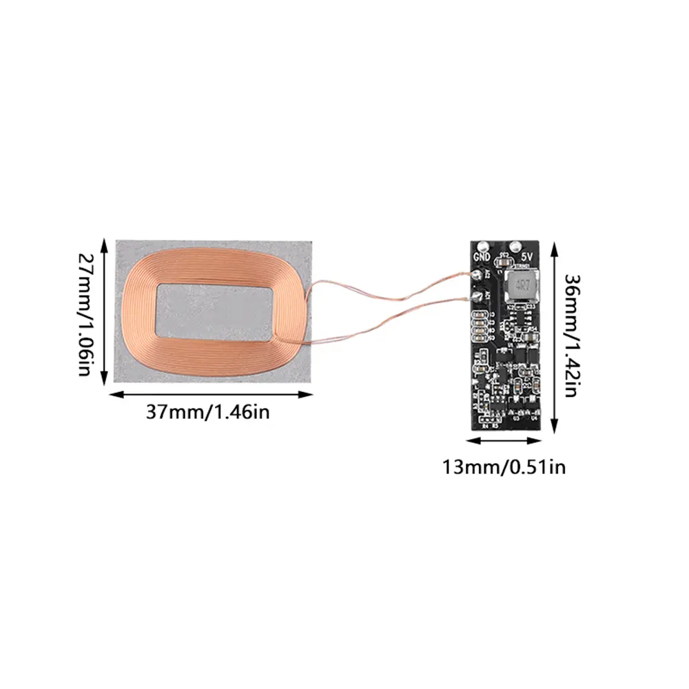 5V 600mA 1A Wireless Charger Module Receiver Wireless Charging Receiving PCBA Board Power Supply Coil For Apple Android Phone