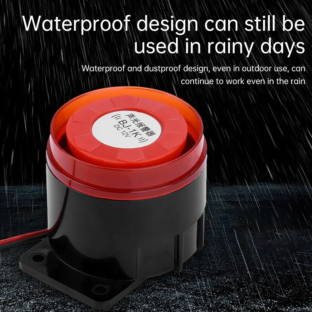 BJ-1K 12 24V 220V Buzzer High Decibel Sound and Light Alarm Anti-theft Dual Audio Electronic Horn Waterproof Dustproof