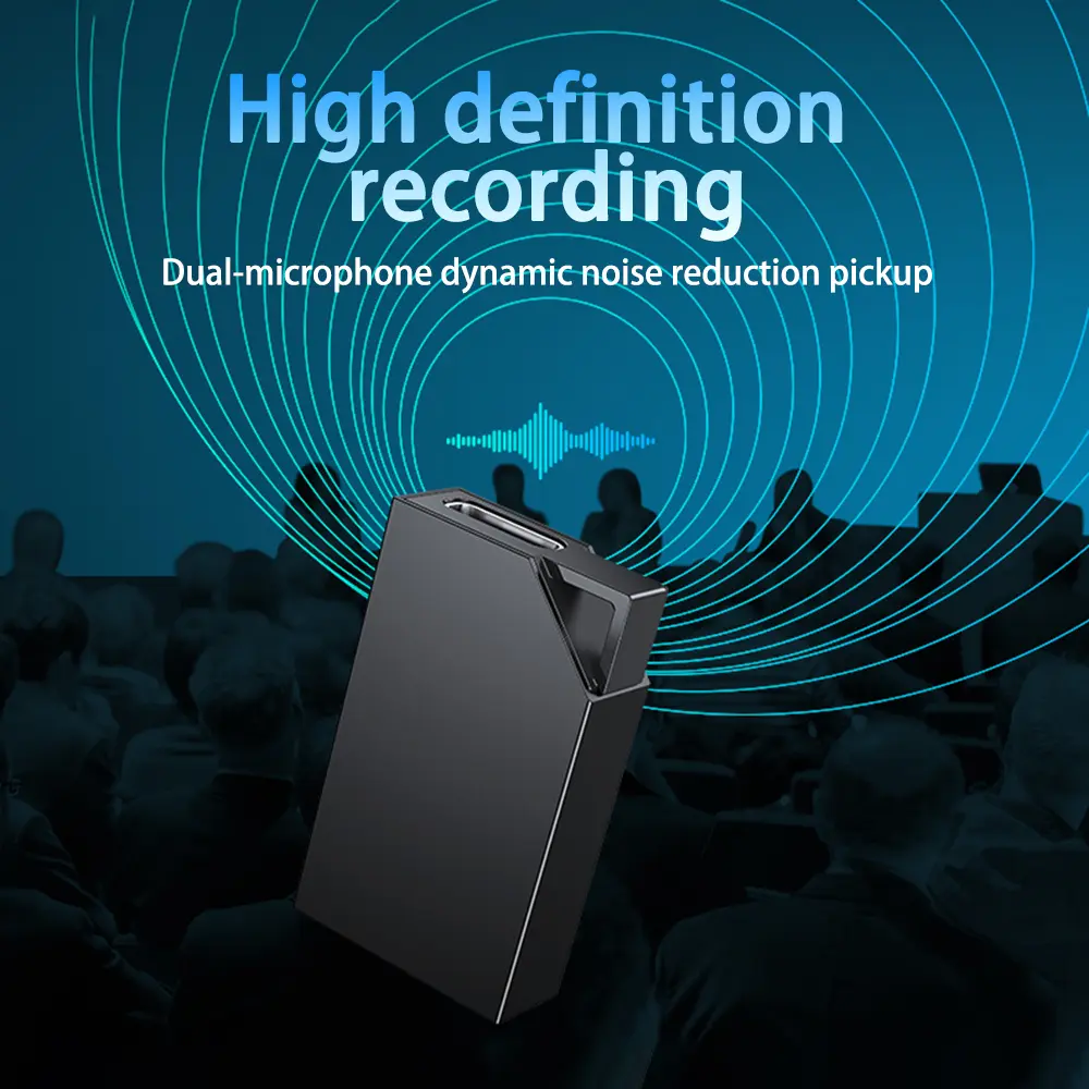 Ultra-Thin Mini Voice Recorder 8/16/32GB Sound Recorder Professional Sound Activated Dictaphone Noise Reduce Record MP3 Player