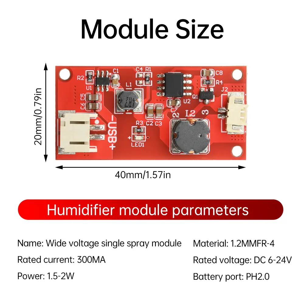 DC 6-24V USB Mini Humidifier DIY Kits Mist Maker and Driver Circuit Board Fogger Atomization Film Atomizer Sheet  Oscillating
