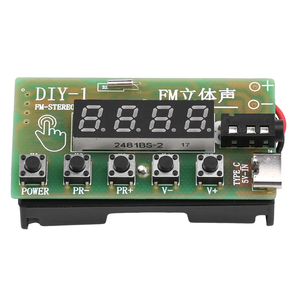 Wireless Stereo AM/FM Radio Receiver Module PCB 87-108MHz DC 5V TYPE-C DIY Electronic Kits Stereo Digital Tuning Headphone Radio