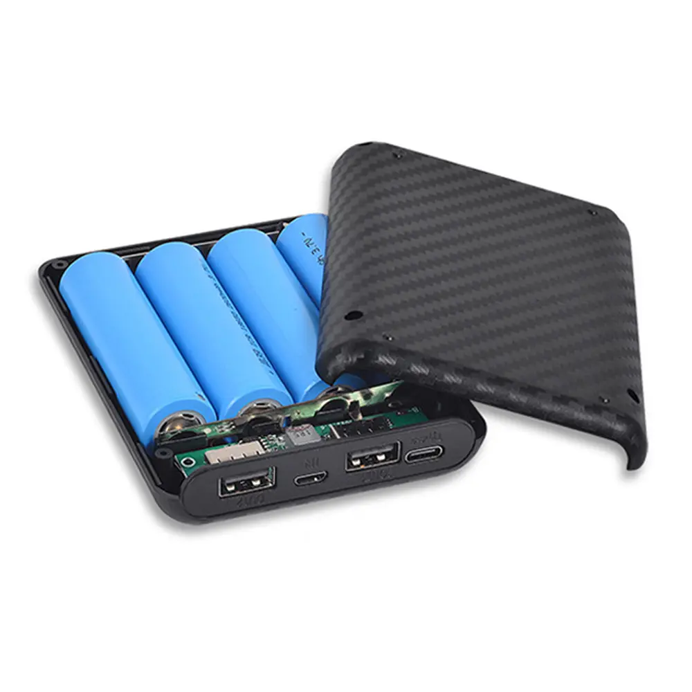 5V 4 Slots 18650 Battery Box Case DIY Power Bank Charger Shell Battery Storage Boxes Mobile Power Supply Housing Type-C Micro