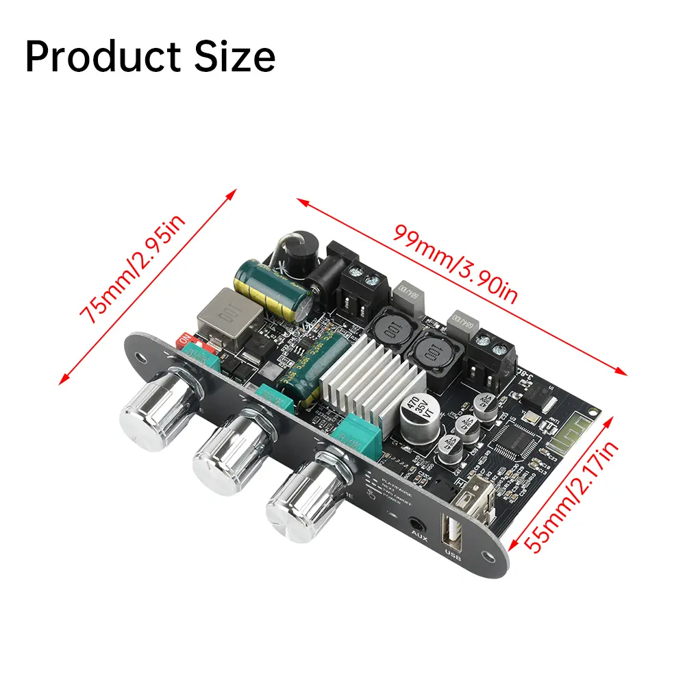 ZK-1001U Mono 100W TPA3116D2 Bluetooth 5.3 Audio Amplifier Module Digital Sound Power Amplifier AMP Module Home Theater AUX